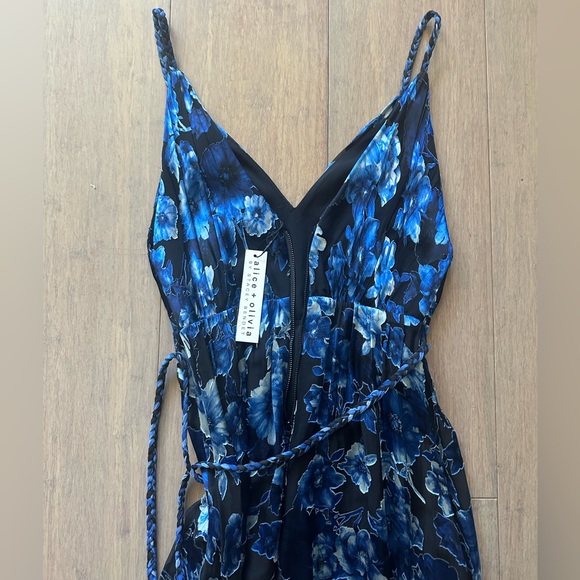 Alice + Olivia (NWT $595) Samantha Faux Wrap Maxi Dress Women's 0 Silk Blend - Picture 6 of 12